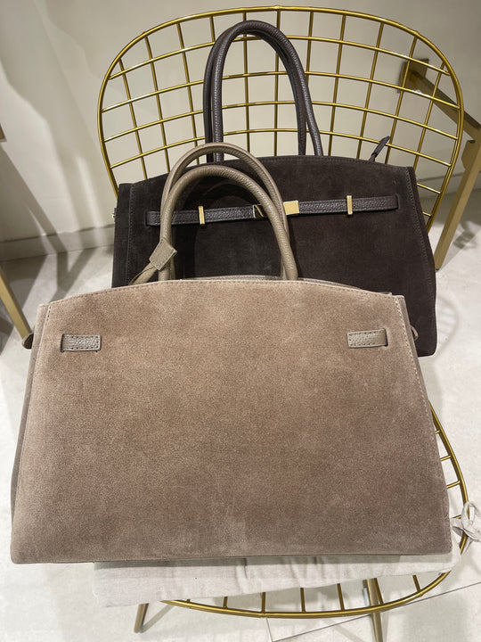 Sac grand daim boucle or