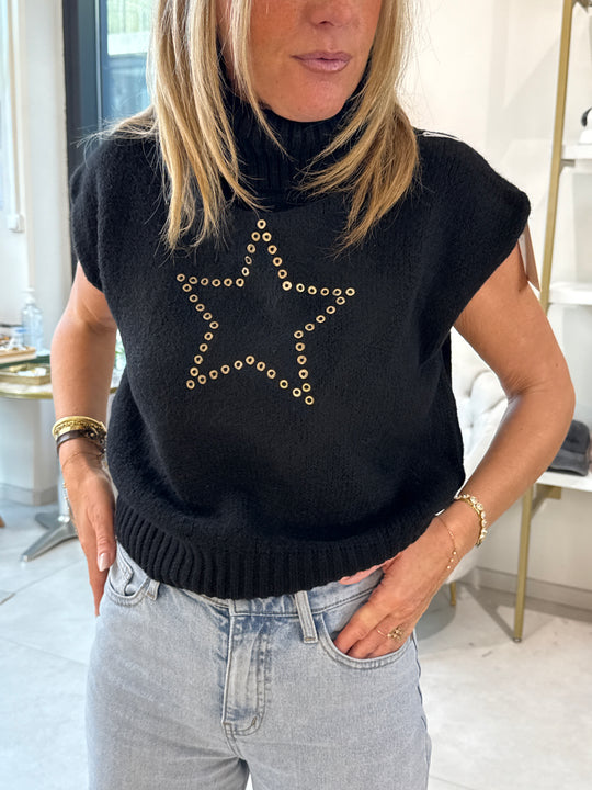 Pull sans manches étoile A3228