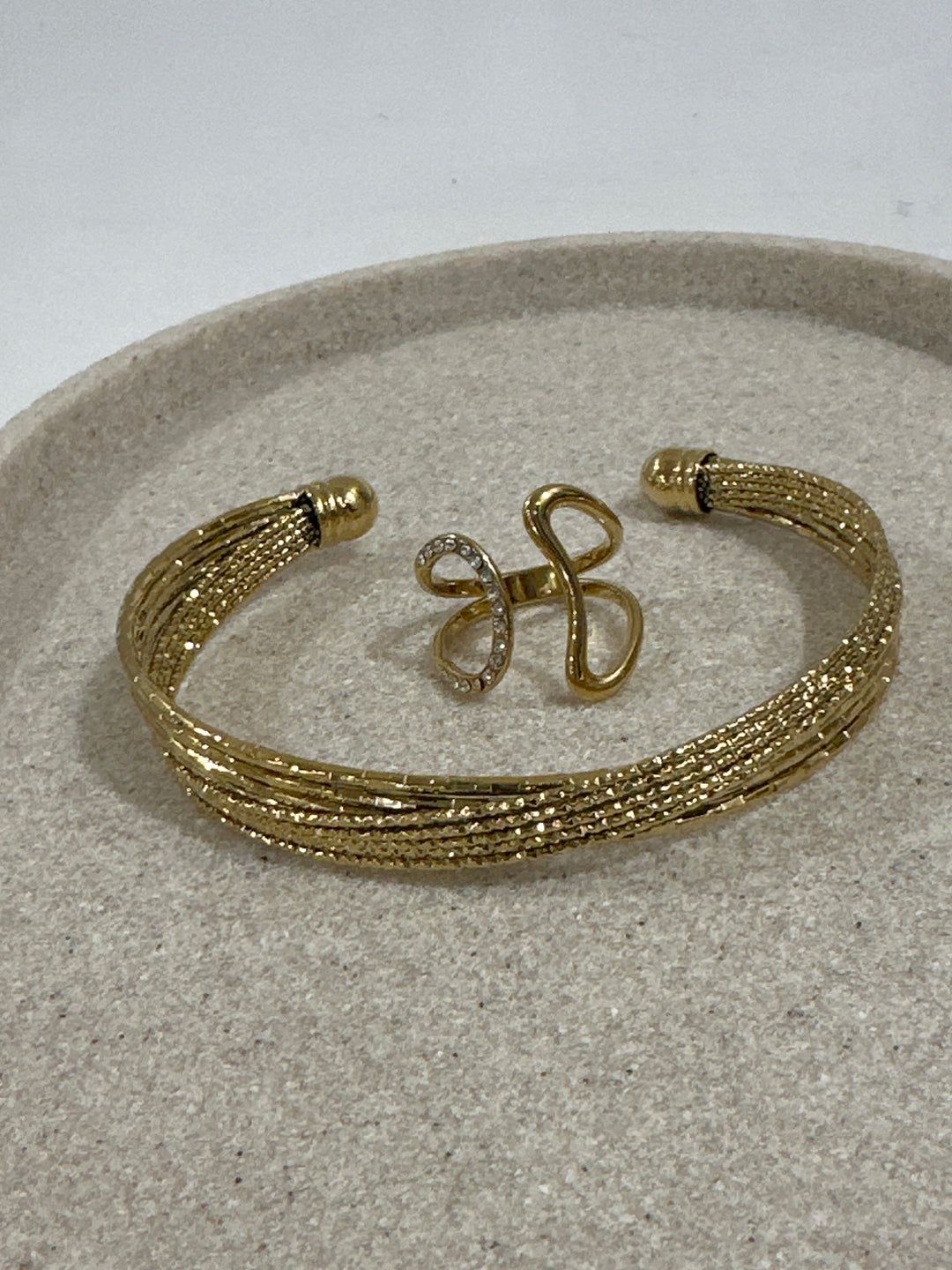 Set bracelet croisé + bague