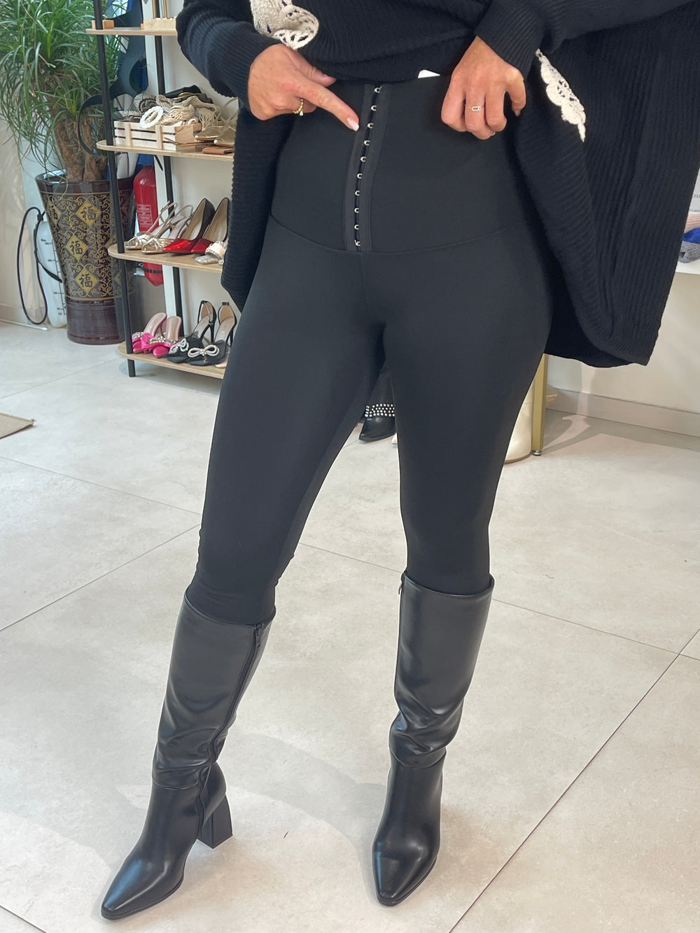 Leggings gaine à la taille Noir / Yu LM7705