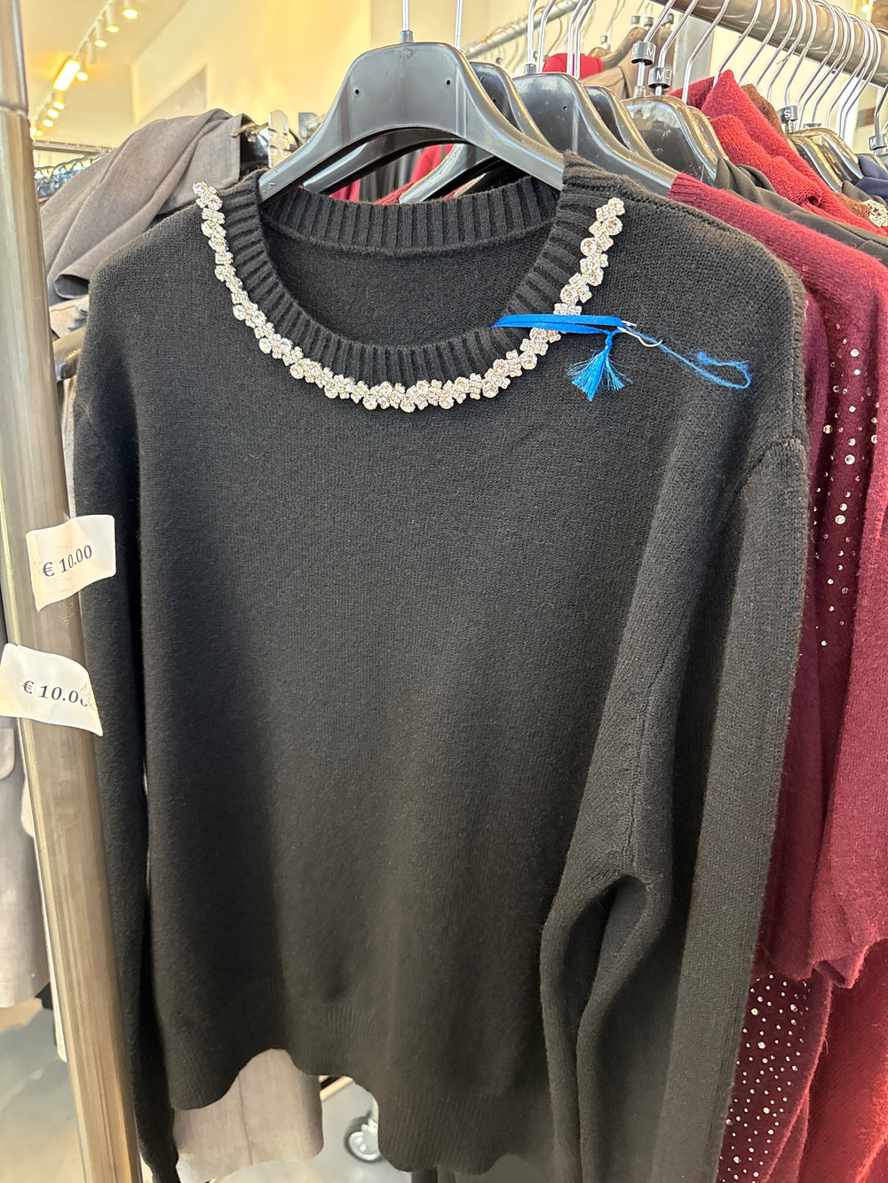 Pull col strass bijoux1380