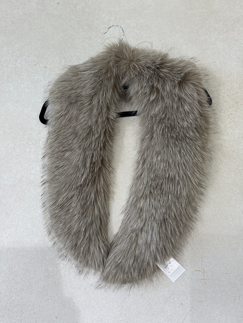 Col fourrure amovible Beige/gris
