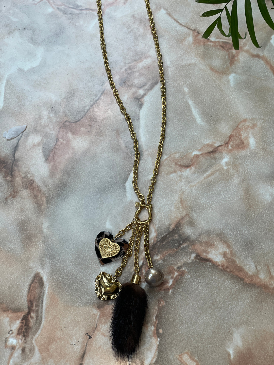 Collier long or pendentif plume cœur