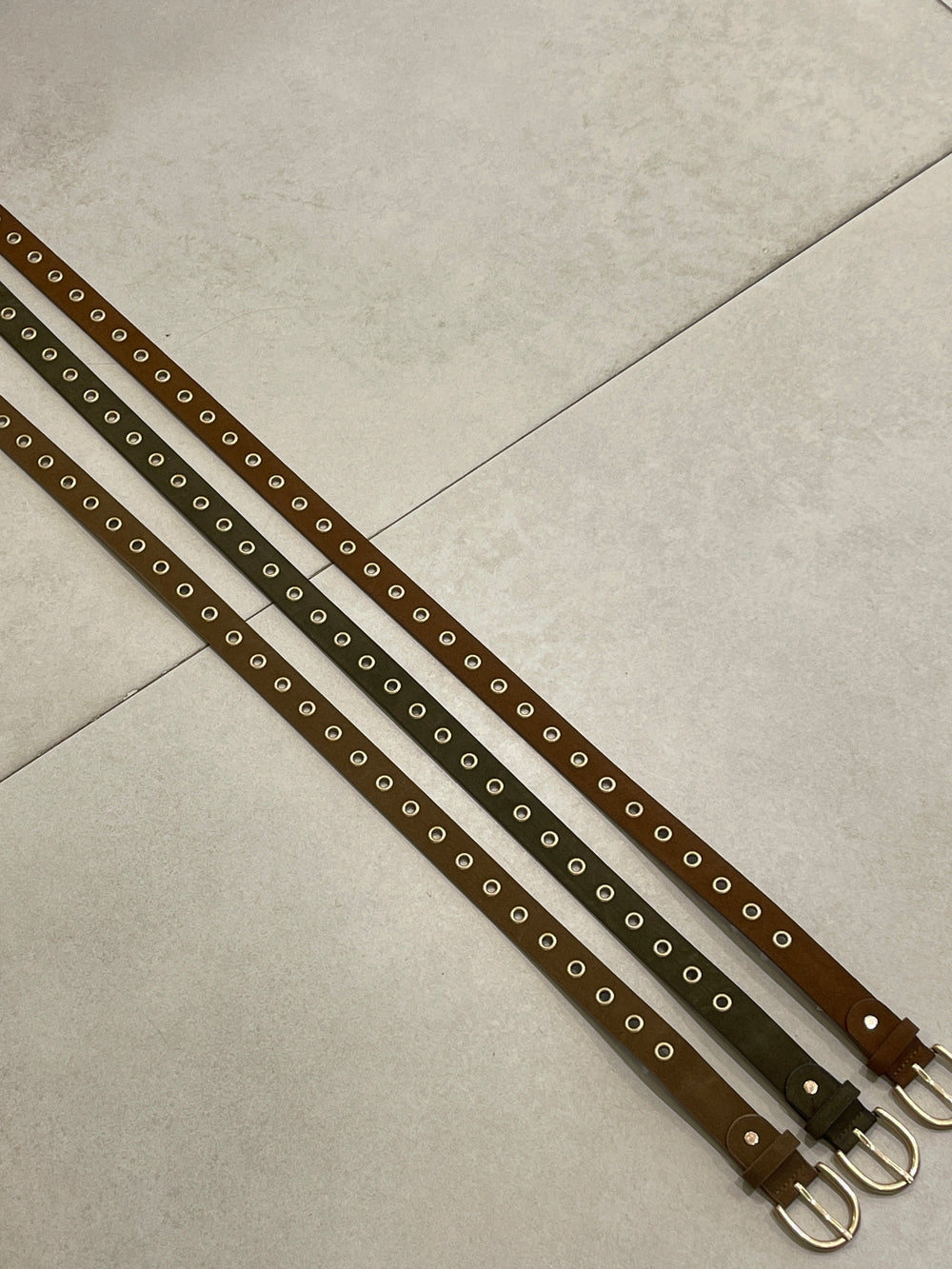 Ceinture effet daim clous fine