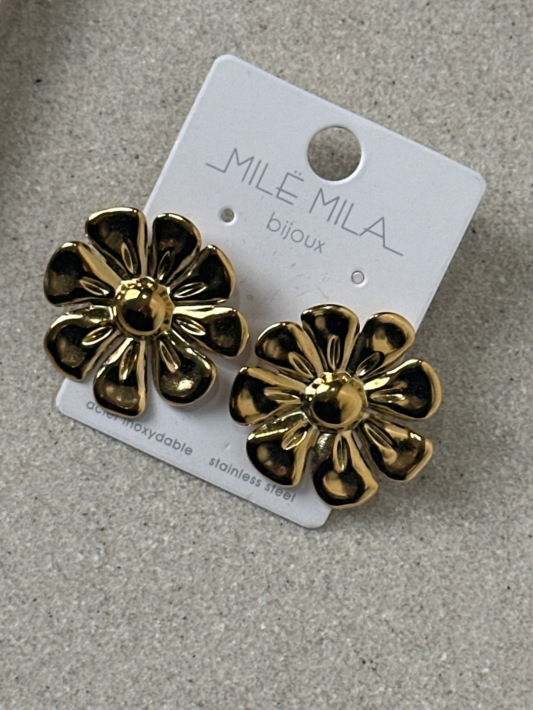 Boucles d'oreilles Fleurs or