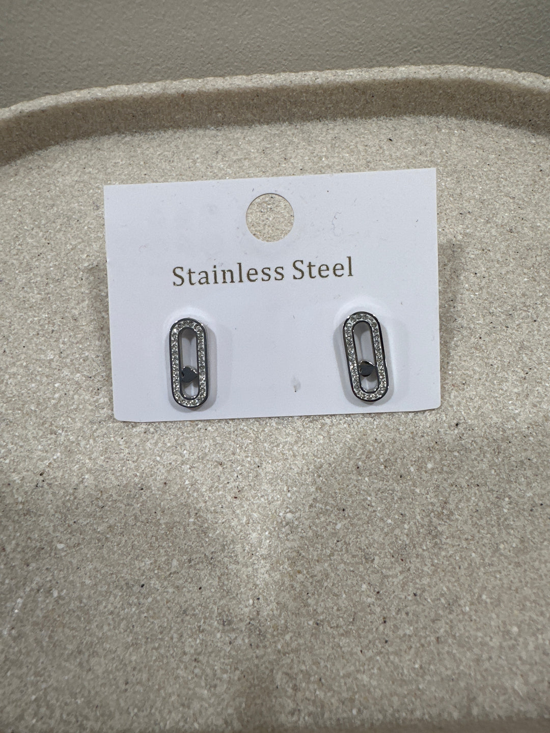 Boucles d'oreilles ARGENT barres strass