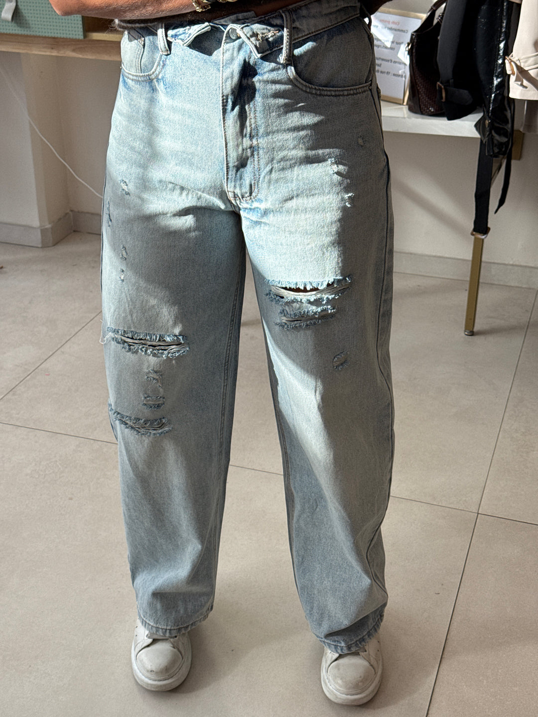 Jean bleu déchiré 9075