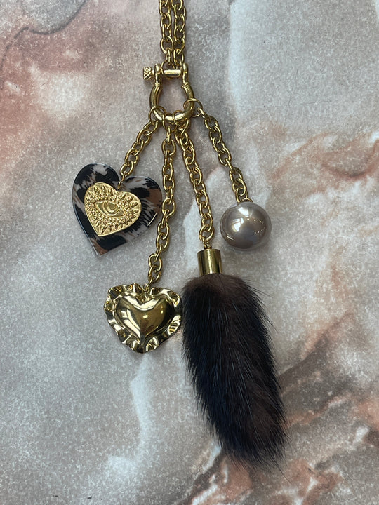 Collier long or pendentif plume cœur