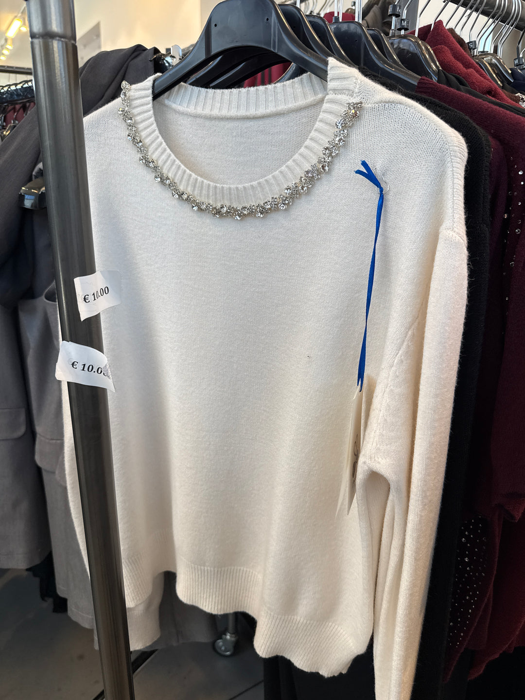 Pull col strass bijoux1380