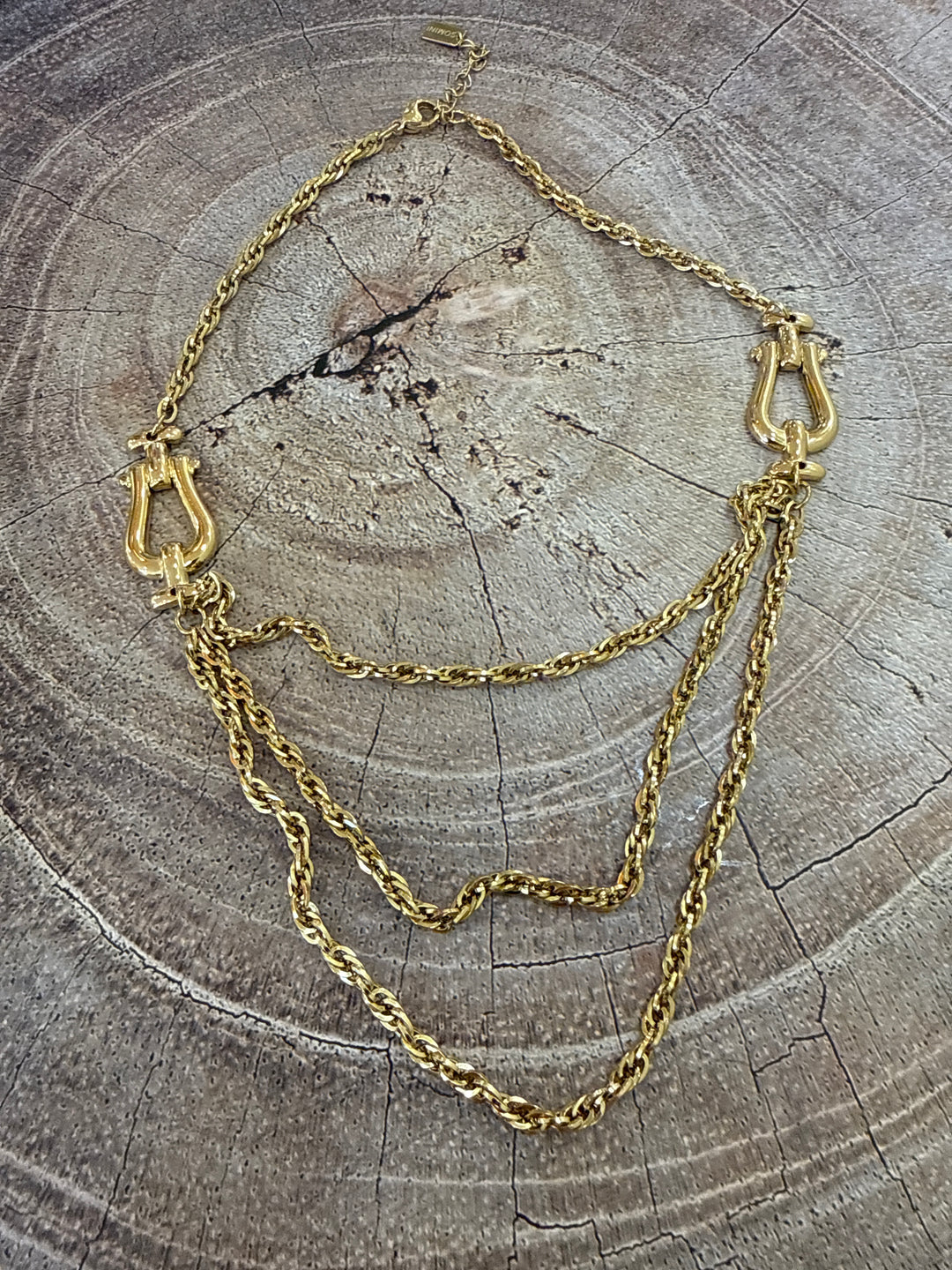 Collier chaînes or