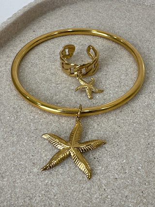 Set bracelet + bague étoile de mer