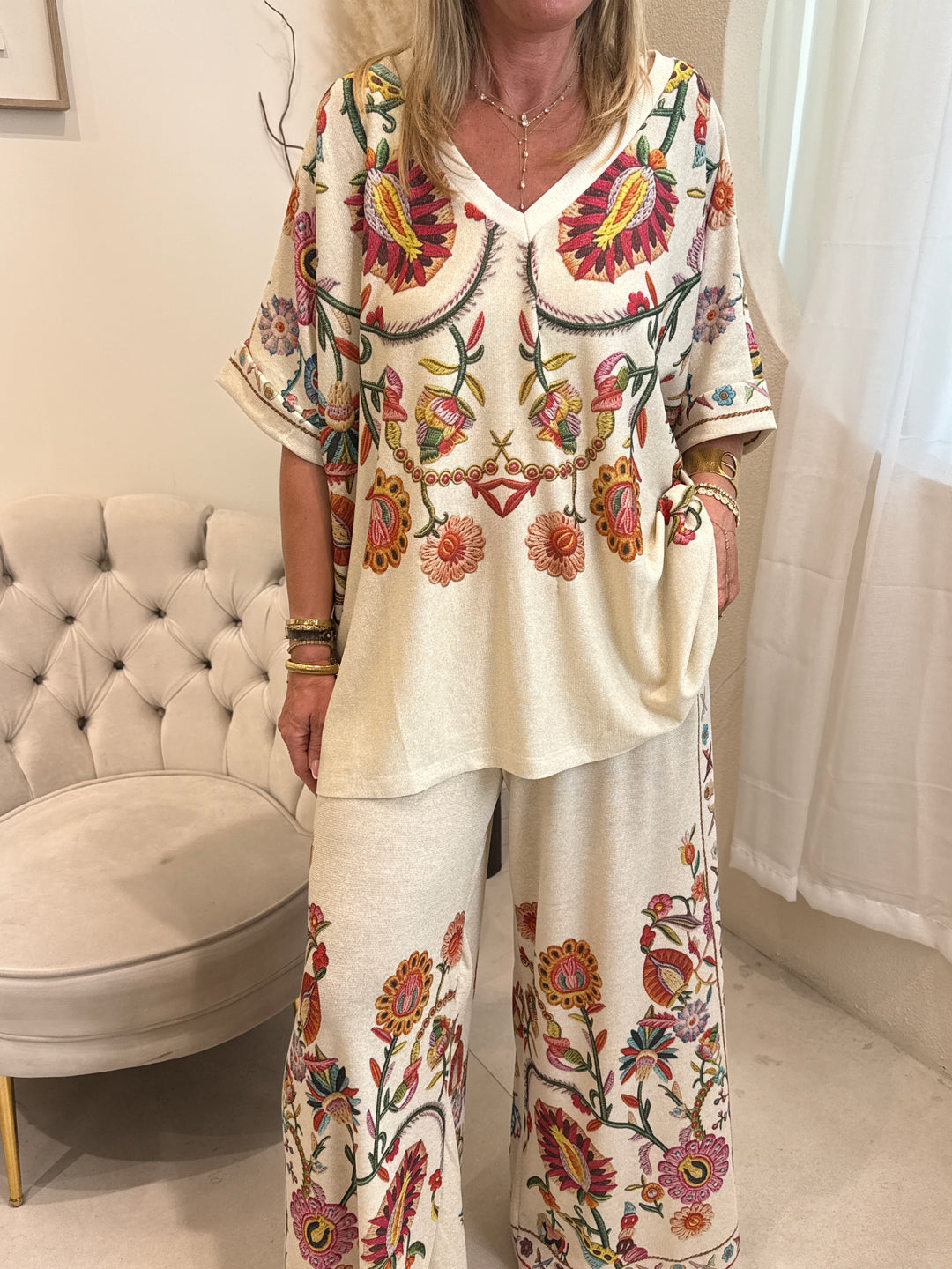 Ensemble lurex fleuri