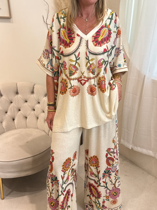 Ensemble lurex fleuri