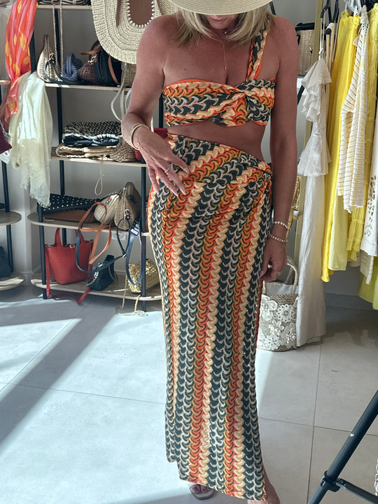 Ensemble Crochet orange 25560