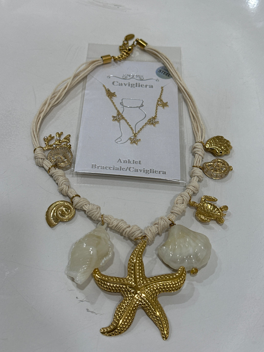 Set collier et bijou pied étoile de mer
