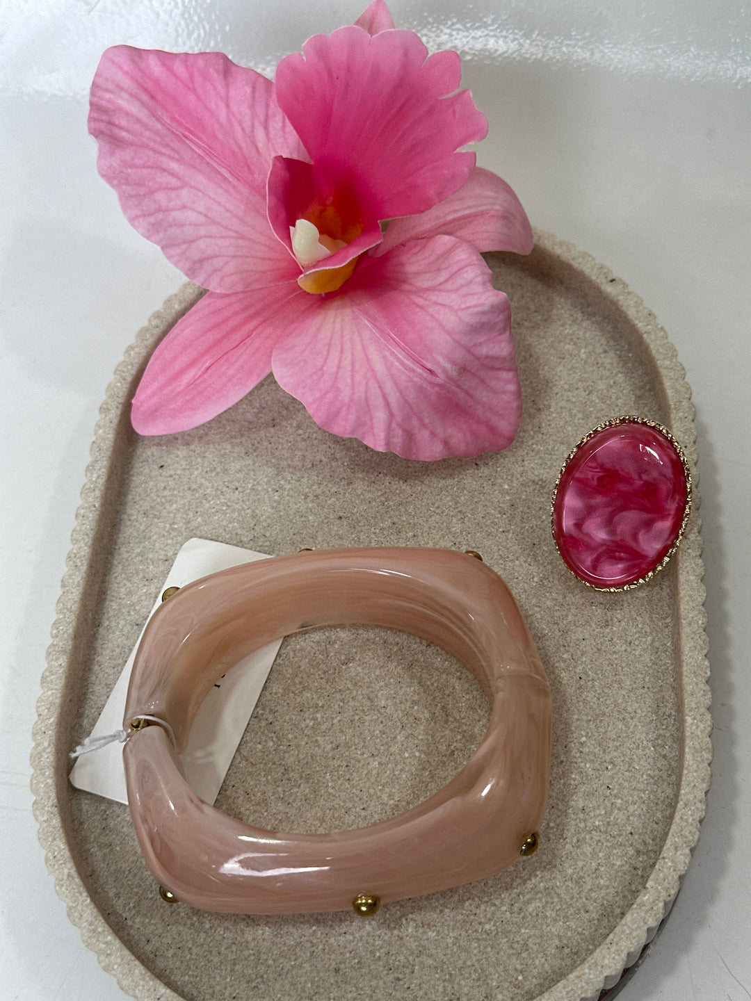 Set manchette + pince en fleur + bague ROSES